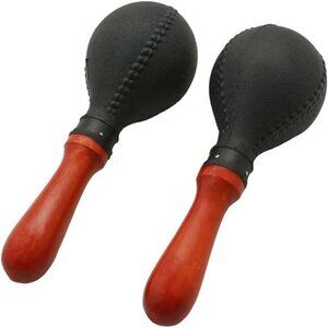 Maracas,Shakers Rattles Sand Hammer Percussion Instrument  Wooden Handles(Black)